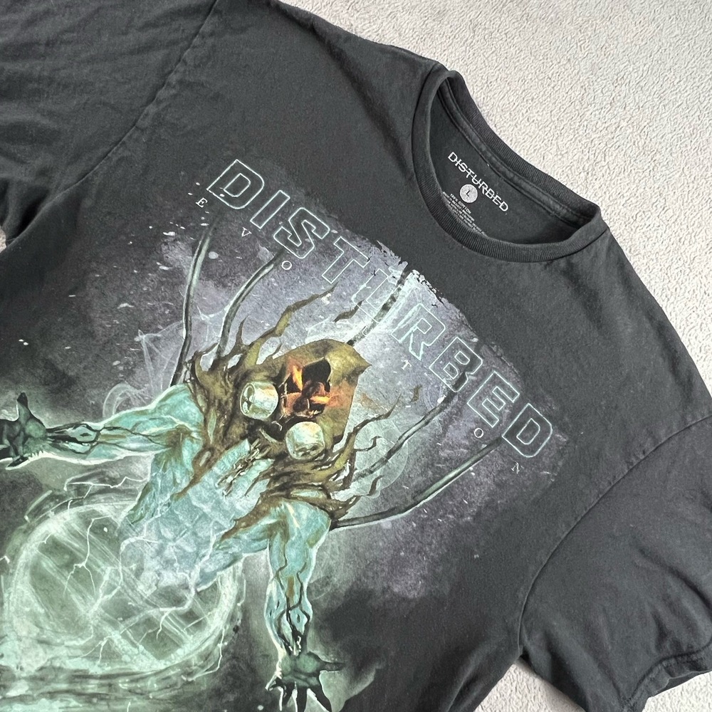 Disturbed Evolution Tour 2019 Band T Shirt Large Double Sided Concert Metal Tee